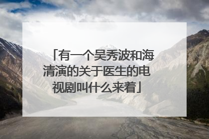 有一个吴秀波和海清演的关于医生的电视剧叫什么来着