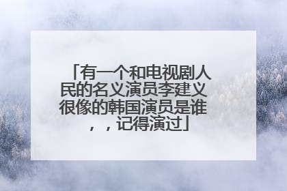 有一个和电视剧人民的名义演员李建义很像的韩国演员是谁,,记得演过