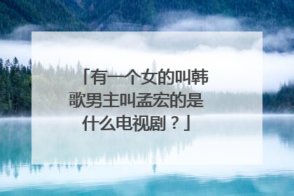 有一个女的叫韩歌男主叫孟宏的是什么电视剧?