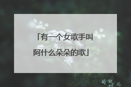 有一个女歌手叫阿什么朵朵的歌