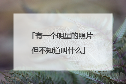 有一个明星的照片但不知道叫什么