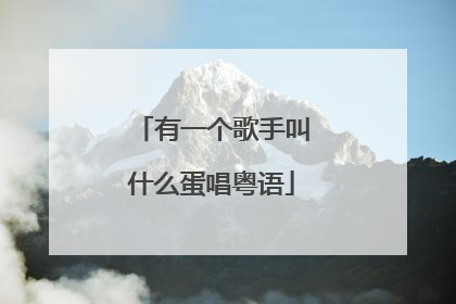 有一个歌手叫什么蛋唱粤语