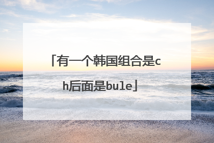 有一个韩国组合是ch后面是bule