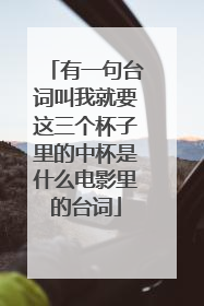 有一句台词叫我就要这三个杯子里的中杯是什么电影里的台词