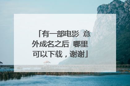 有一部电影 意外成名之后 哪里可以下载,谢谢