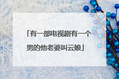 有一部电视剧有一个男的他老婆叫云娘