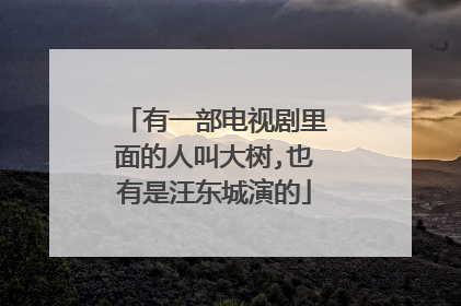 有一部电视剧里面的人叫大树,也有是汪东城演的