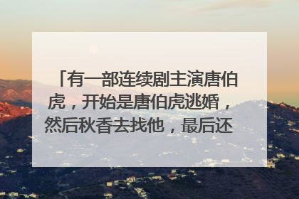 有一部连续剧主演唐伯虎，开始是唐伯虎逃婚，然后秋香去找他，最后还有桃花庵的诗，这部谁演的，主演谁？