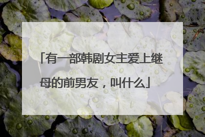 有一部韩剧女主爱上继母的前男友,叫什么