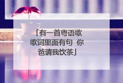 有一首粤语歌 歌词里面有句 你爸请我饮茶