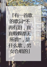 有一首歌的歌词“不再有泪，真真假假都无所谓”，是什么歌，男女合唱的