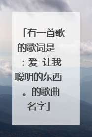 有一首歌的歌词是 :爱 让我聪明的东西 。的歌曲名字