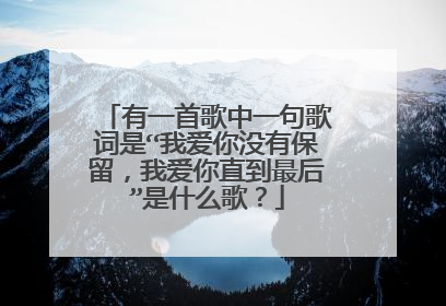 有一首歌中一句歌词是“我爱你没有保留,我爱你直到最后”是什么歌?
