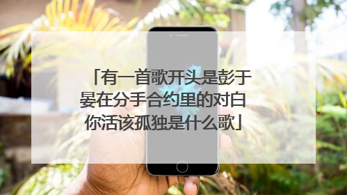 有一首歌开头是彭于晏在分手合约里的对白你活该孤独是什么歌