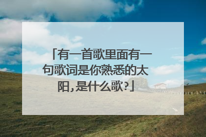 有一首歌里面有一句歌词是你熟悉的太阳,是什么歌?