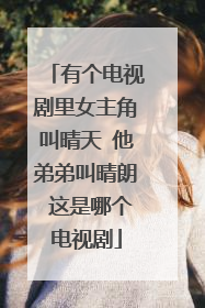 有个电视剧里女主角叫晴天 他弟弟叫晴朗 这是哪个电视剧