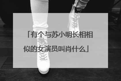 有个与苏小明长相相似的女演员叫肖什么