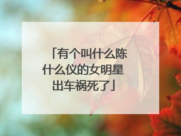 有个叫什么陈什么仪的女明星出车祸死了