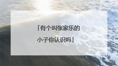 有个叫张家乐的小子你认识吗
