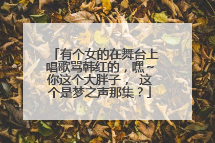 有个女的在舞台上唱歌骂韩红的，嘿～你这个大胖子， 这个是梦之声那集？