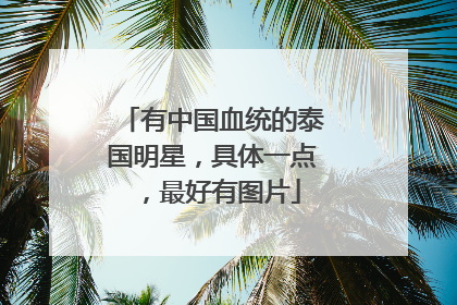 有中国血统的泰国明星，具体一点，最好有图片