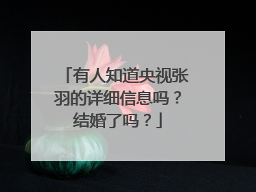 有人知道央视张羽的详细信息吗？结婚了吗？