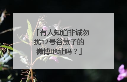 有人知道非诚勿扰12号谷慧子的微博地址吗?