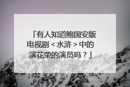 有人知道鲍国安版电视剧＜水浒＞中的演花荣的演员吗？
