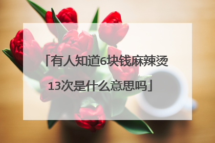 有人知道6块钱麻辣烫13次是什么意思吗