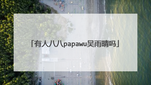 有人八八papawu吴雨晴吗