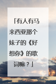 有人有马来西亚那个妹子的《好想你》的歌词嘛？
