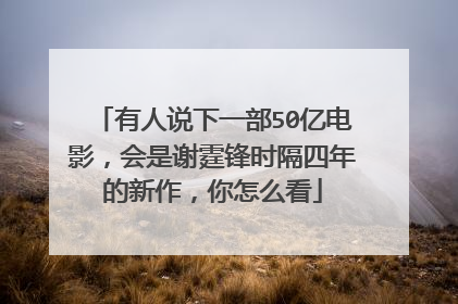 有人说下一部50亿电影，会是谢霆锋时隔四年的新作，你怎么看