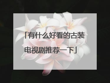 有什么好看的古装电视剧推荐一下