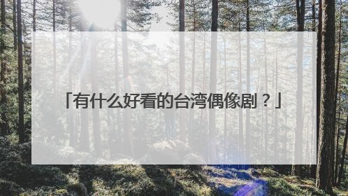 有什么好看的台湾偶像剧？