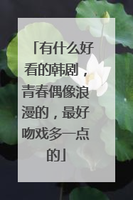 有什么好看的韩剧,青春偶像浪漫的,最好吻戏多一点的