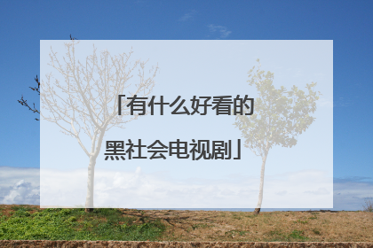 有什么好看的黑社会电视剧