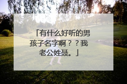 有什么好听的男孩子名字啊？？我老公姓聂。