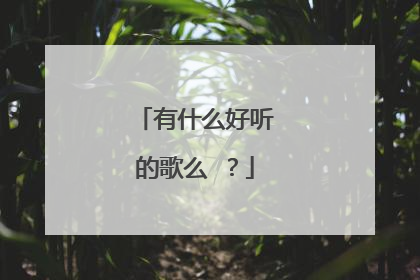 有什么好听的歌么 ？