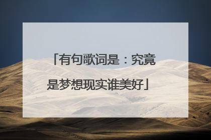 有句歌词是：究竟是梦想现实谁美好