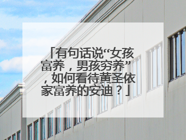 有句话说“女孩富养，男孩穷养”，如何看待黄圣依家富养的安迪？