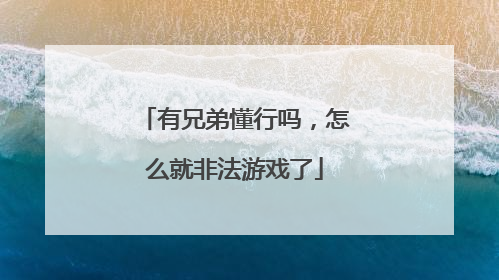 有兄弟懂行吗,怎么就非法游戏了