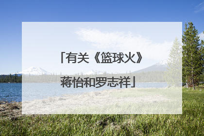 有关《篮球火》 蒋怡和罗志祥