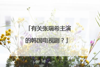 有关张瑞希主演的韩国电视剧？