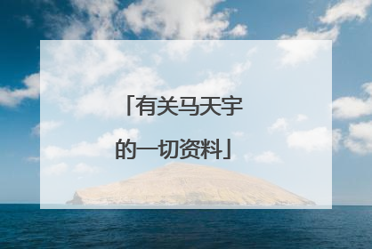 有关马天宇的一切资料