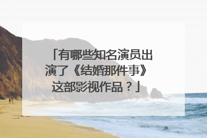 有哪些知名演员出演了《结婚那件事》这部影视作品?