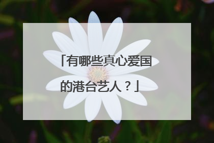 有哪些真心爱国的港台艺人？