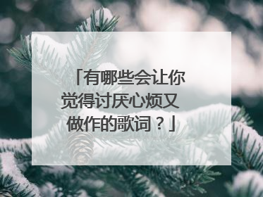 有哪些会让你觉得讨厌心烦又做作的歌词?