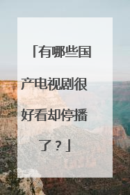 有哪些国产电视剧很好看却停播了?