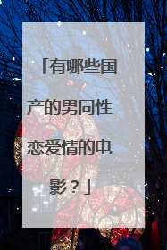 有哪些国产的男同性恋爱情的电影？