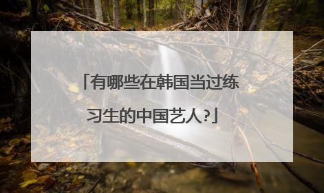 有哪些在韩国当过练习生的中国艺人?